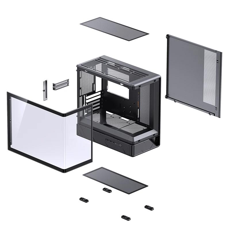 A large main feature product image of EX-DEMO Jonsbo D200 Tempered Glass Micro Tower Case (Black)