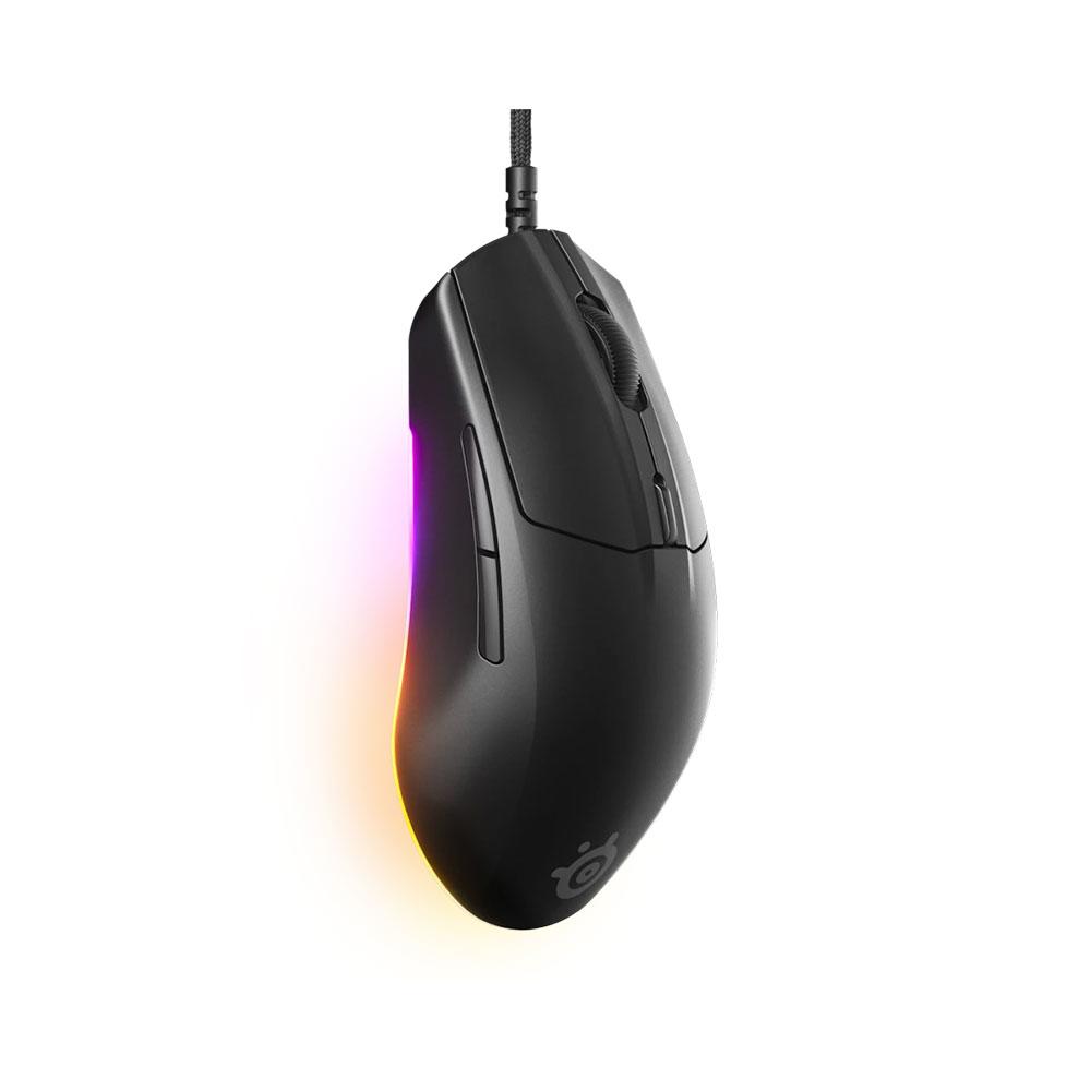 A large main feature product image of EX-DEMO SteelSeries Rival 3 Gen 2 Wired Gaming Mouse - Black