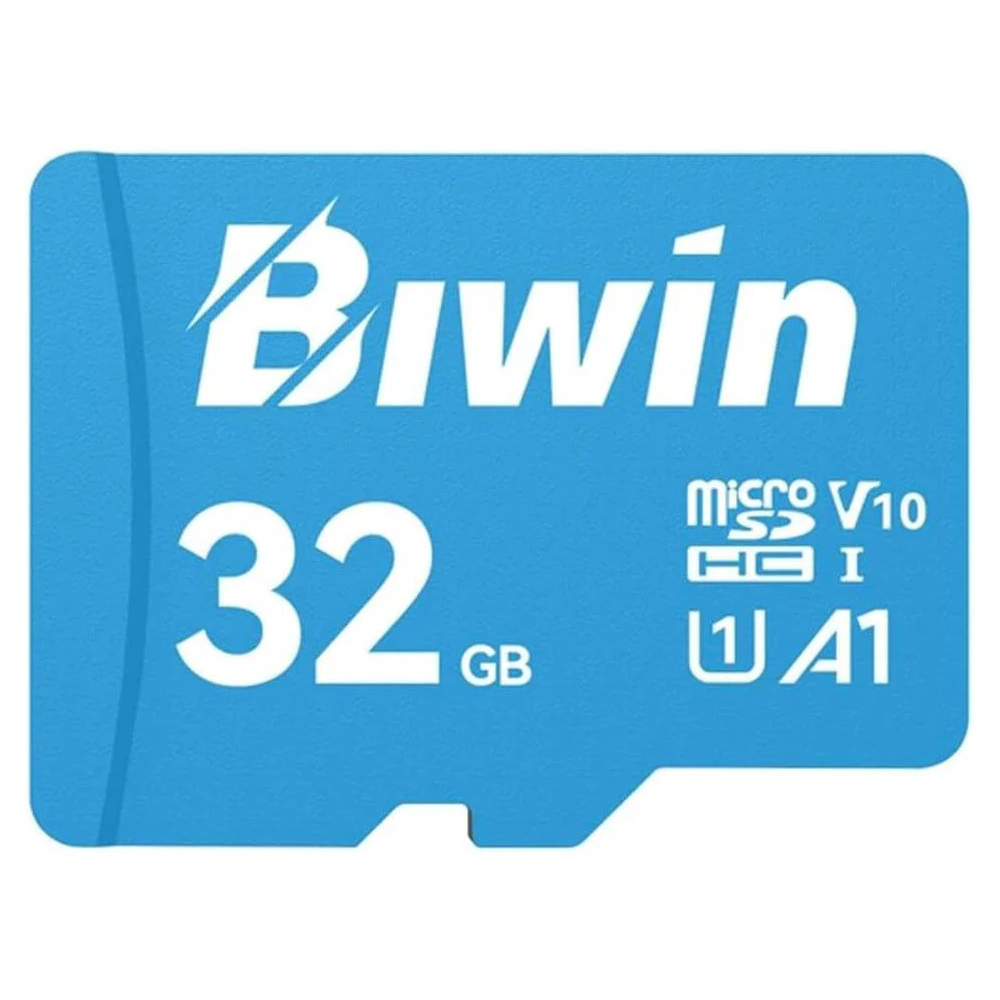 A large main feature product image of BIWIN MS100 microSDHC U1 V10 A1 UHS-I microSD Card - 32GB
