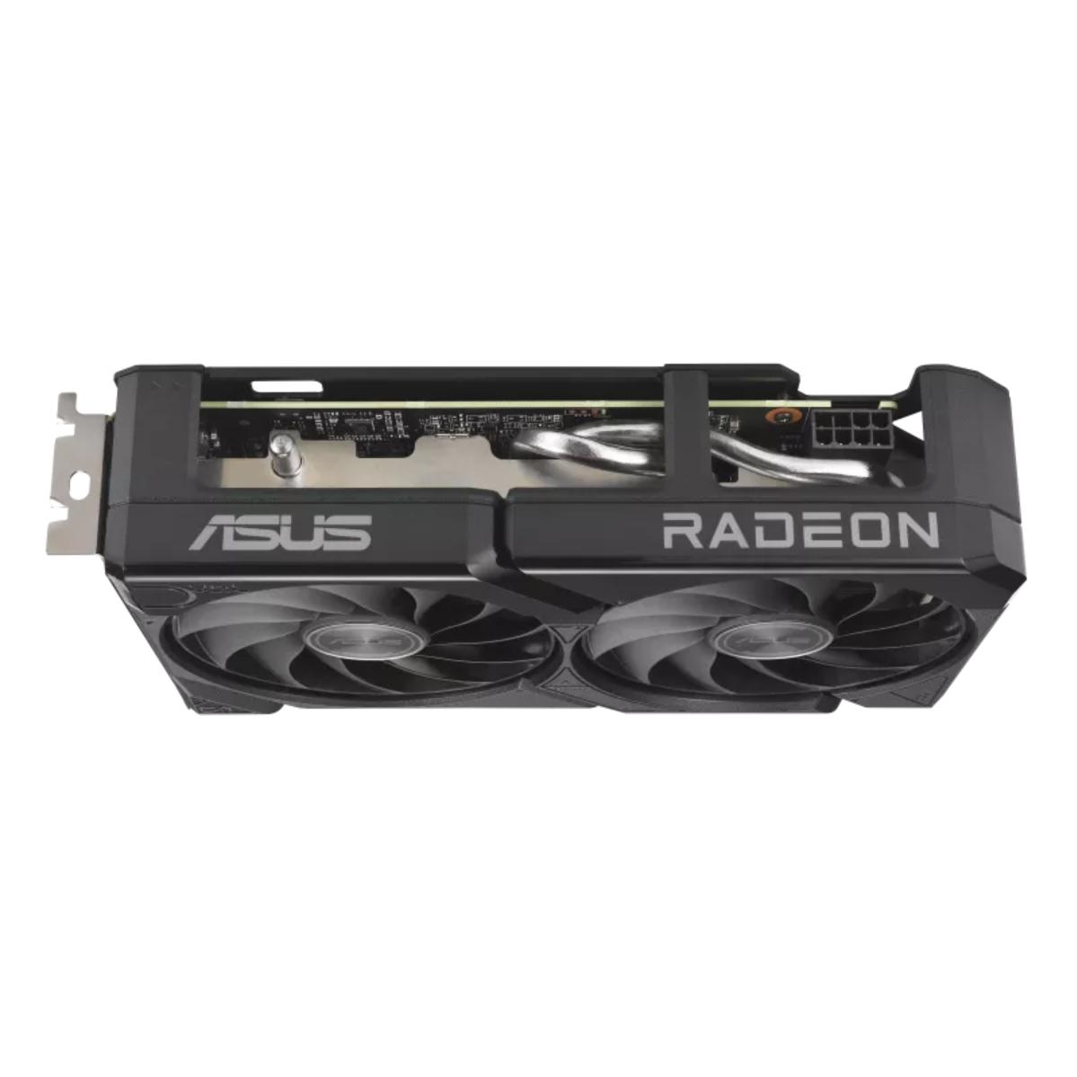 A large main feature product image of ASUS Radeon RX 9060 XT Dual 16GB GDDR6