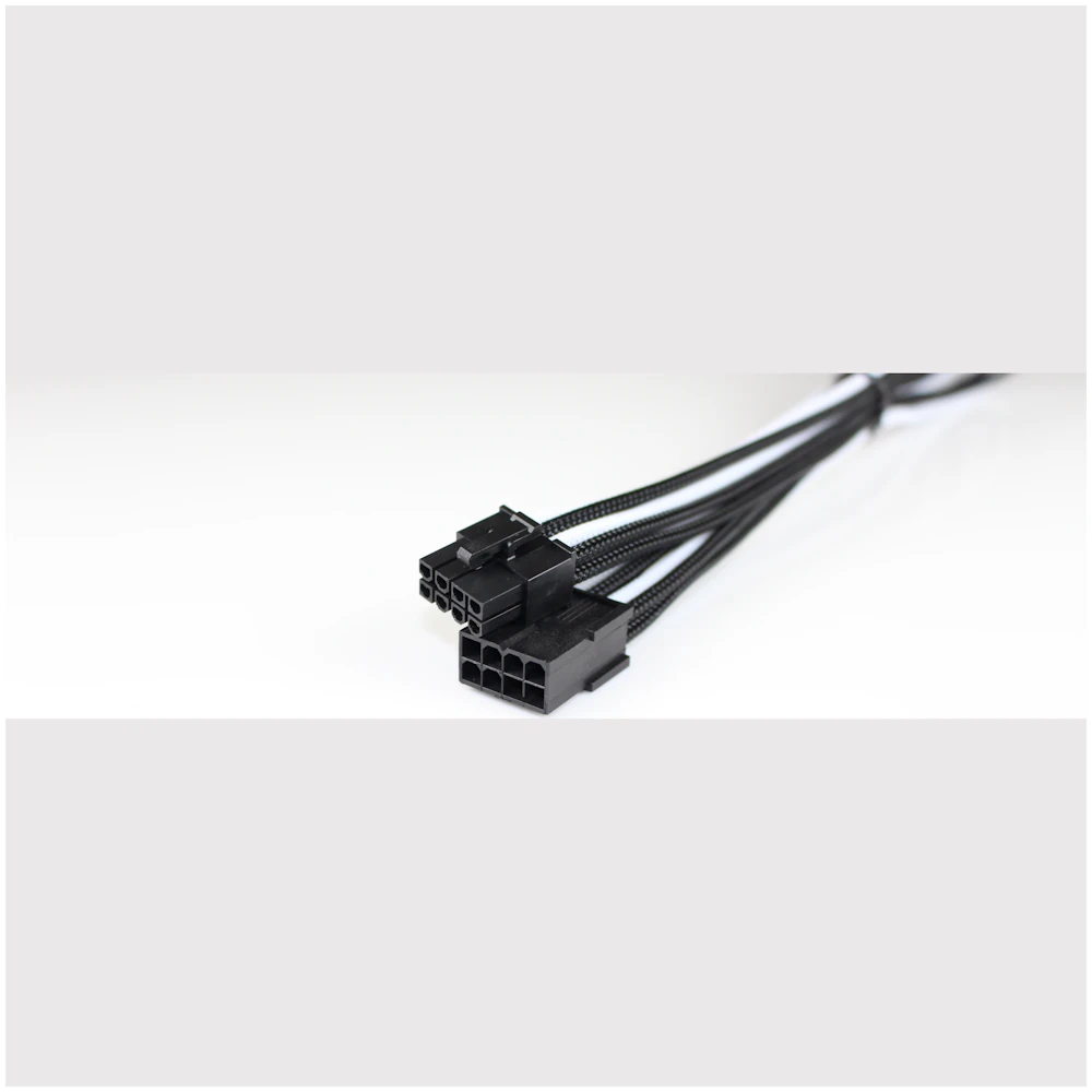 A large main feature product image of EX-DEMO GamerChief 8-Pin EPS 45cm Sleeved Extension Cable (Black/White)