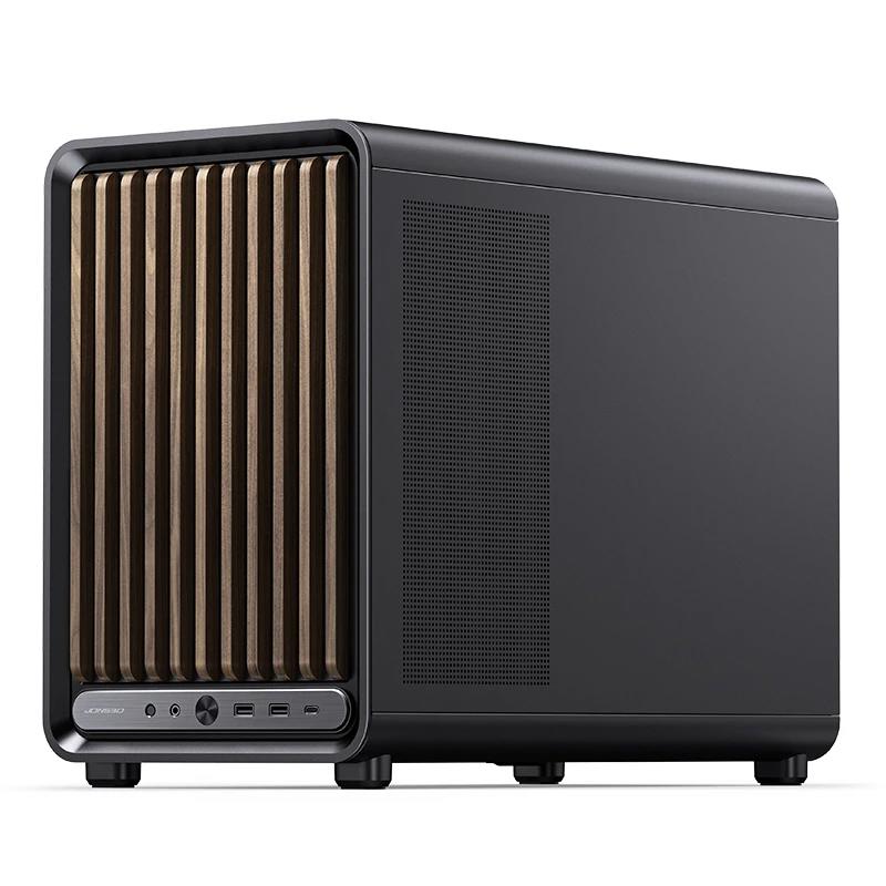 A large main feature product image of Jonsbo D33 Wood - 39L Compact mATX Case (Black)