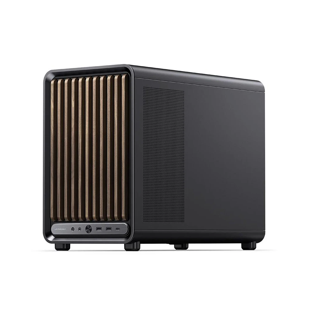A large main feature product image of Jonsbo D33 Wood - 39L Compact mATX Case (Black)