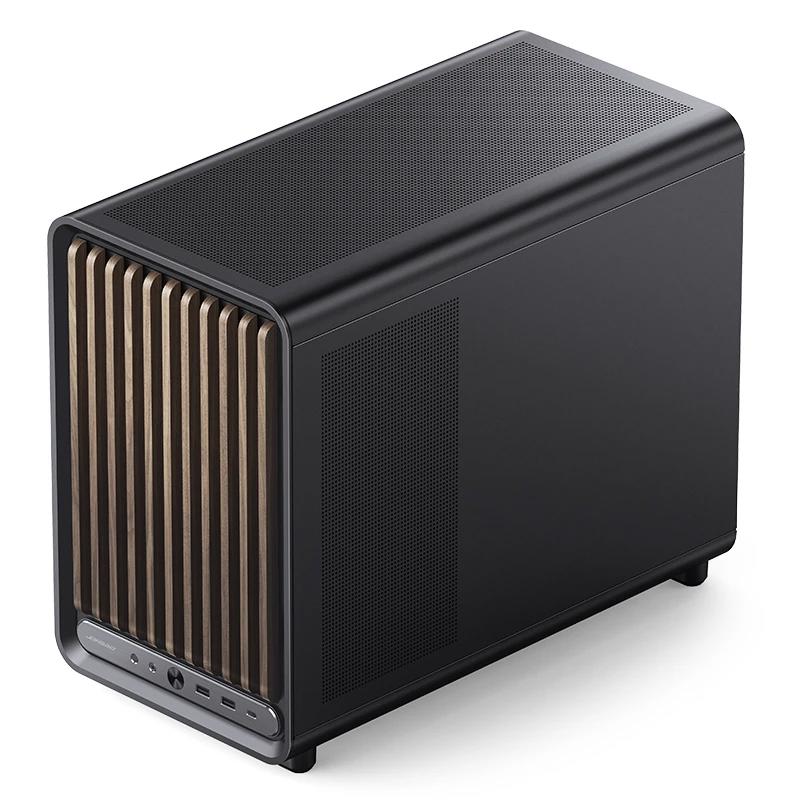 A large main feature product image of Jonsbo D33 Wood - 39L Compact mATX Case (Black)