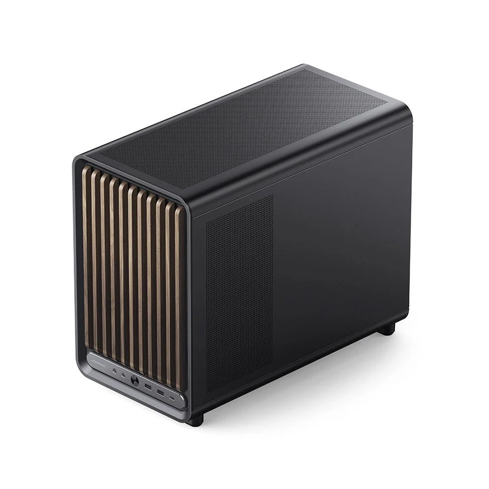 A large main feature product image of Jonsbo D33 Wood - 39L Compact mATX Case (Black)