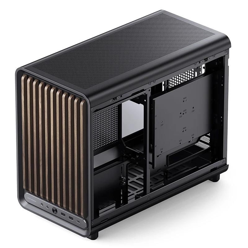A large main feature product image of Jonsbo D33 Wood - 39L Compact mATX Case (Black)