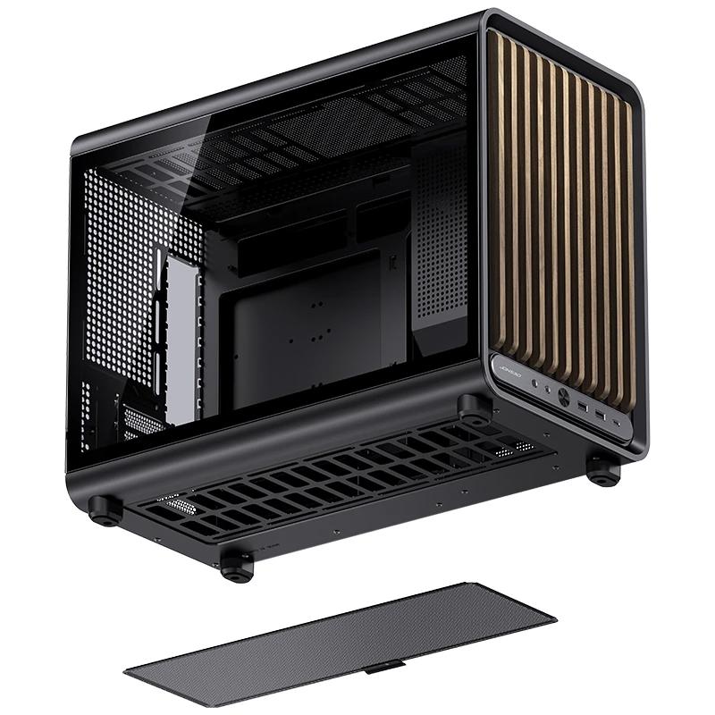 A large main feature product image of Jonsbo D33 Wood - 39L Compact mATX Case (Black)