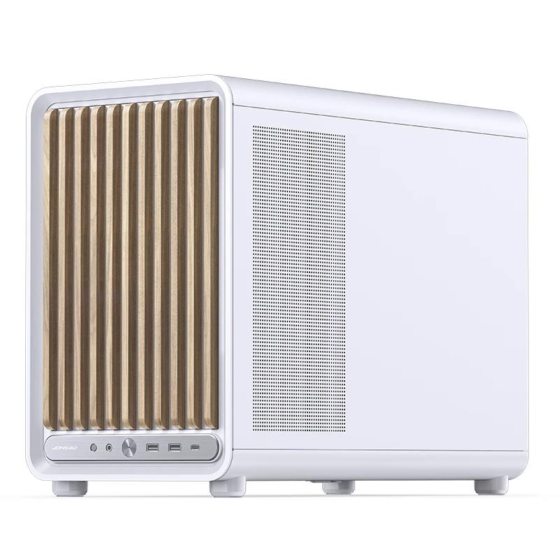 A large main feature product image of Jonsbo D33 Wood - 39L Compact mATX Case (White)