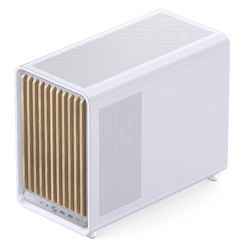 A large main feature product image of Jonsbo D33 Wood - 39L Compact mATX Case (White)