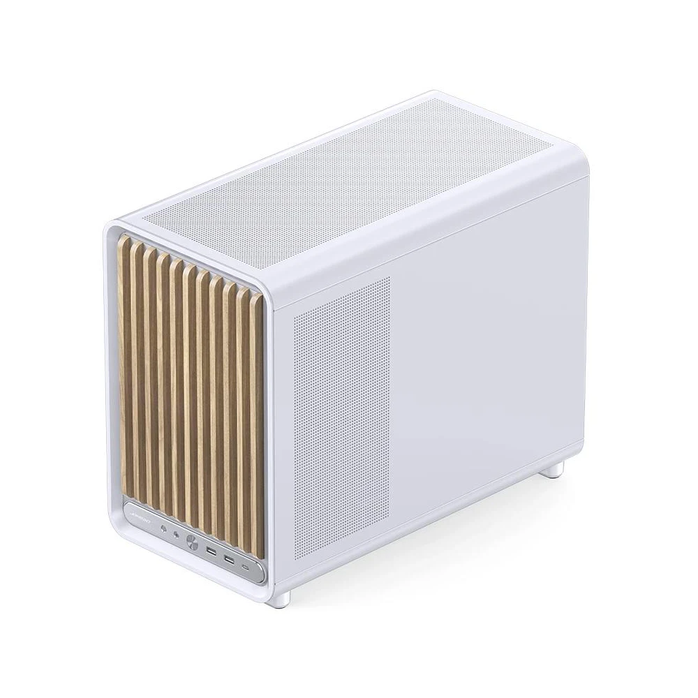 A large main feature product image of Jonsbo D33 Wood - 39L Compact mATX Case (White)