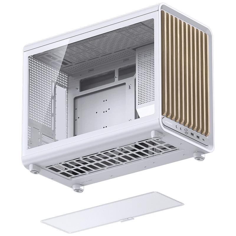 A large main feature product image of Jonsbo D33 Wood - 39L Compact mATX Case (White)
