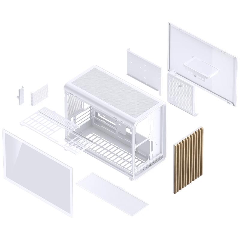 A large main feature product image of Jonsbo D33 Wood - 39L Compact mATX Case (White)
