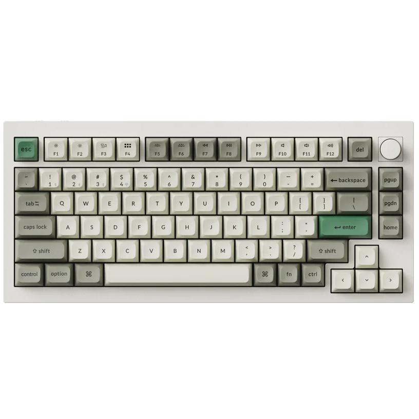 A large main feature product image of EX-DEMO Keychron Q1 Max - 75% QMK/VIA RGB Wireless Custom Mechanical Keyboard - White (Gateron Jupiter Brown Switch)
