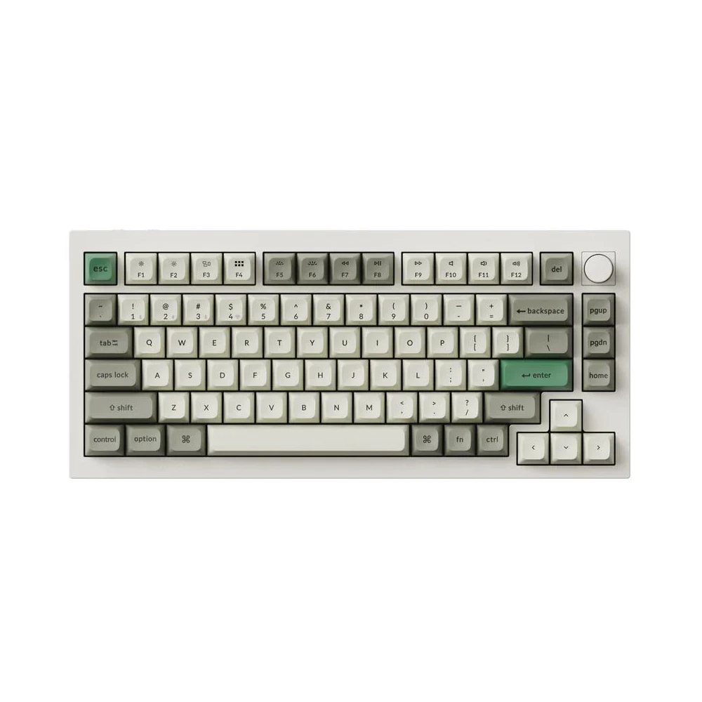 A large main feature product image of EX-DEMO Keychron Q1 Max - 75% QMK/VIA RGB Wireless Custom Mechanical Keyboard - White (Gateron Jupiter Brown Switch)