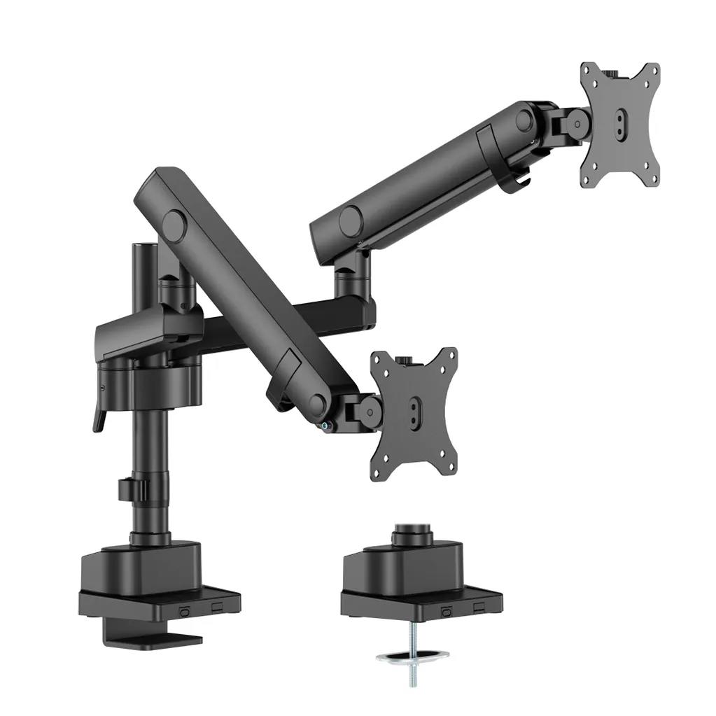 A large main feature product image of Brateck Ultrawide Pole-Mounted Dual Monitor Arm Fits Most 17"- 35"