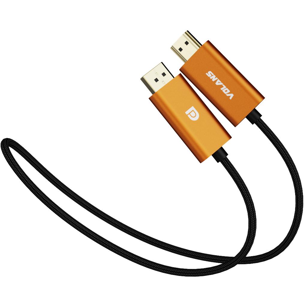 A large main feature product image of EX-DEMO Volans Ultra 8K DisplayPort to HDMI Cable V2.1 - 1m
