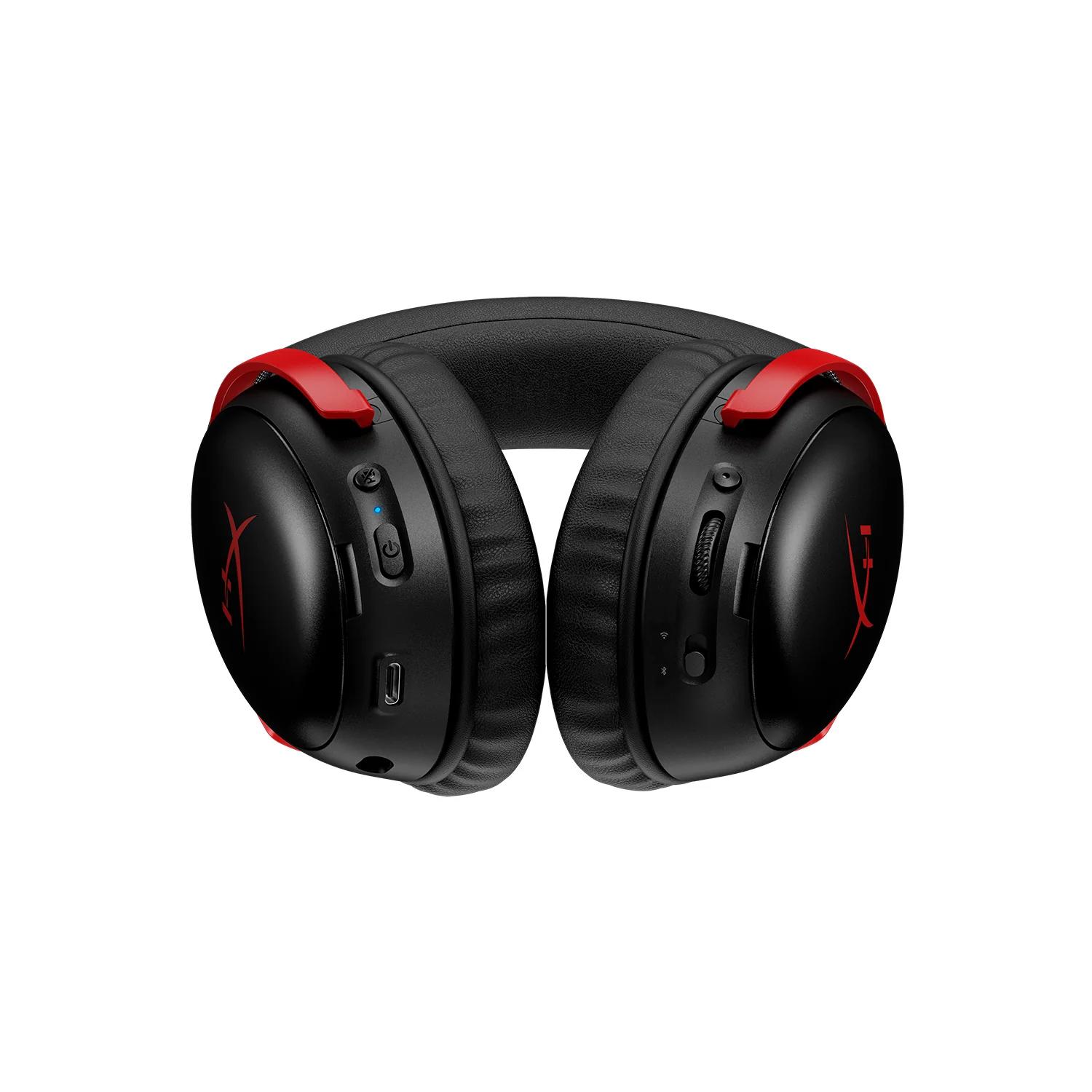 A large main feature product image of HyperX Cloud III S - Wireless Gaming Headset (Red)
