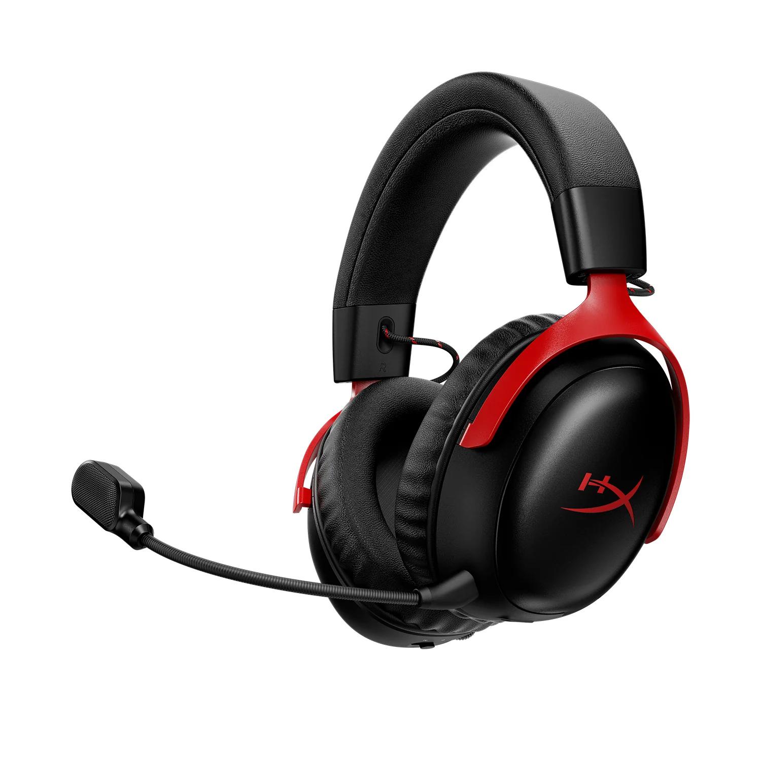 A large main feature product image of HyperX Cloud III S - Wireless Gaming Headset (Red)