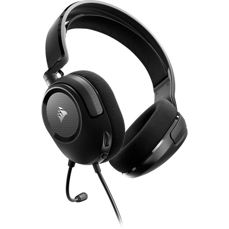 A large main feature product image of EX-DEMO Corsair HS35 v2 Multiplatform Wired Gaming Headset (Carbon)