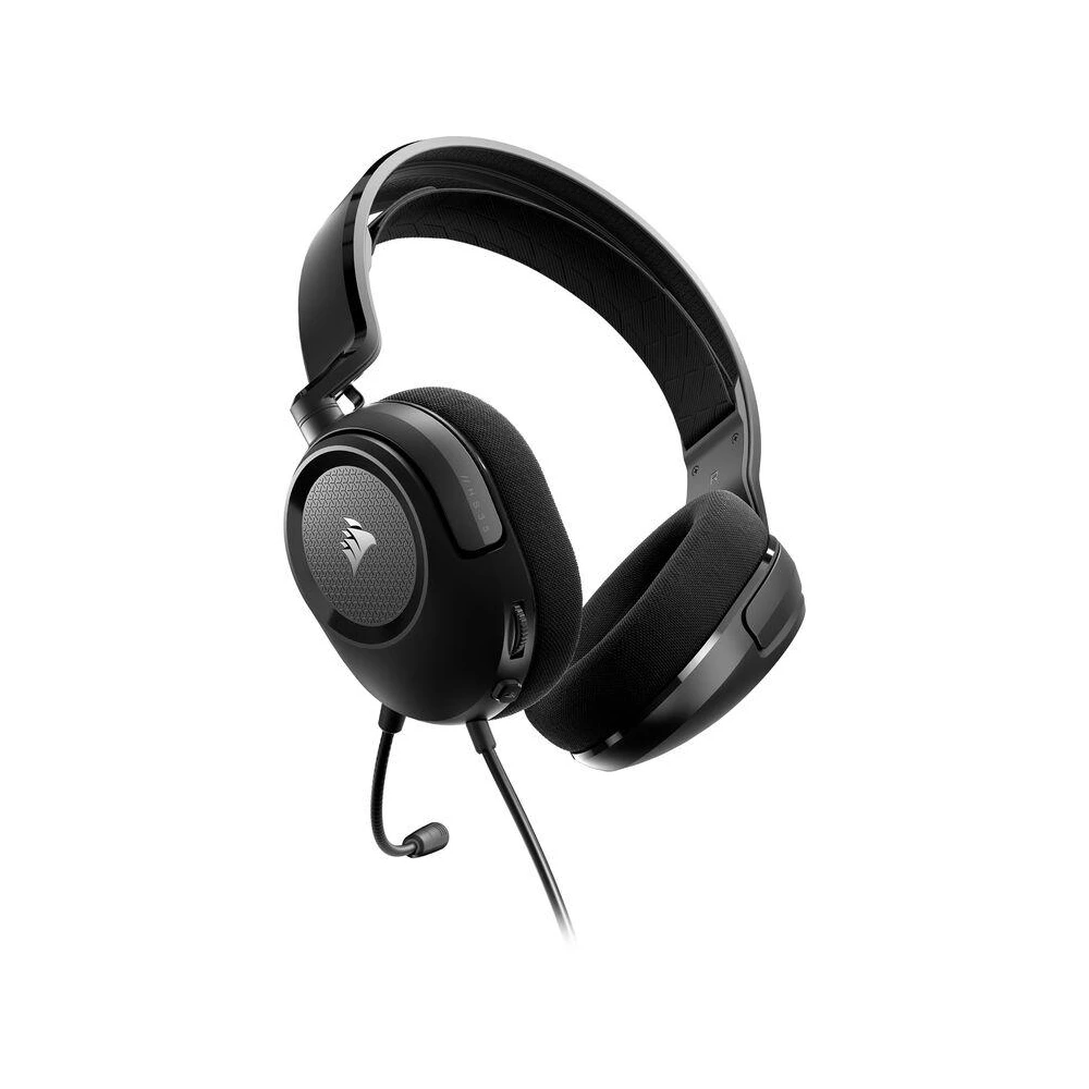 A large main feature product image of EX-DEMO Corsair HS35 v2 Multiplatform Wired Gaming Headset (Carbon)