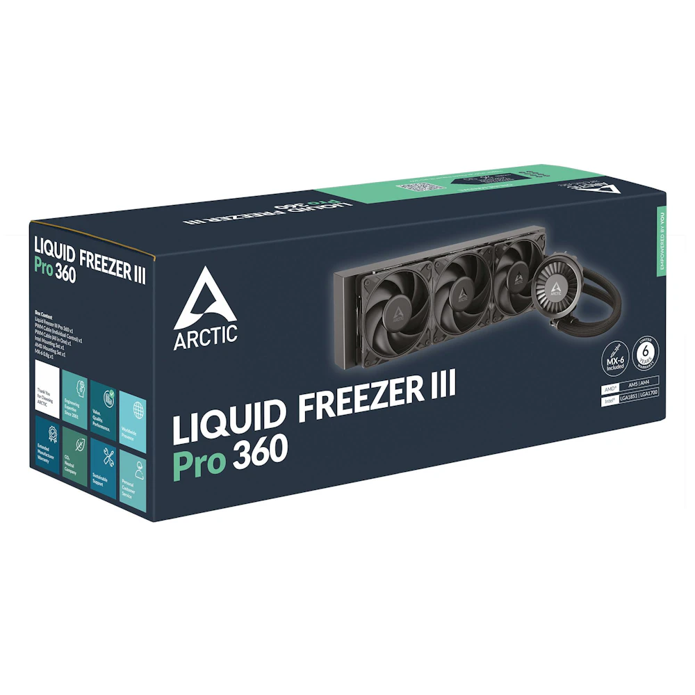 A large main feature product image of EX-DEMO ARCTIC Liquid Freezer III Pro 360mm AIO Liquid CPU Cooler (Black)