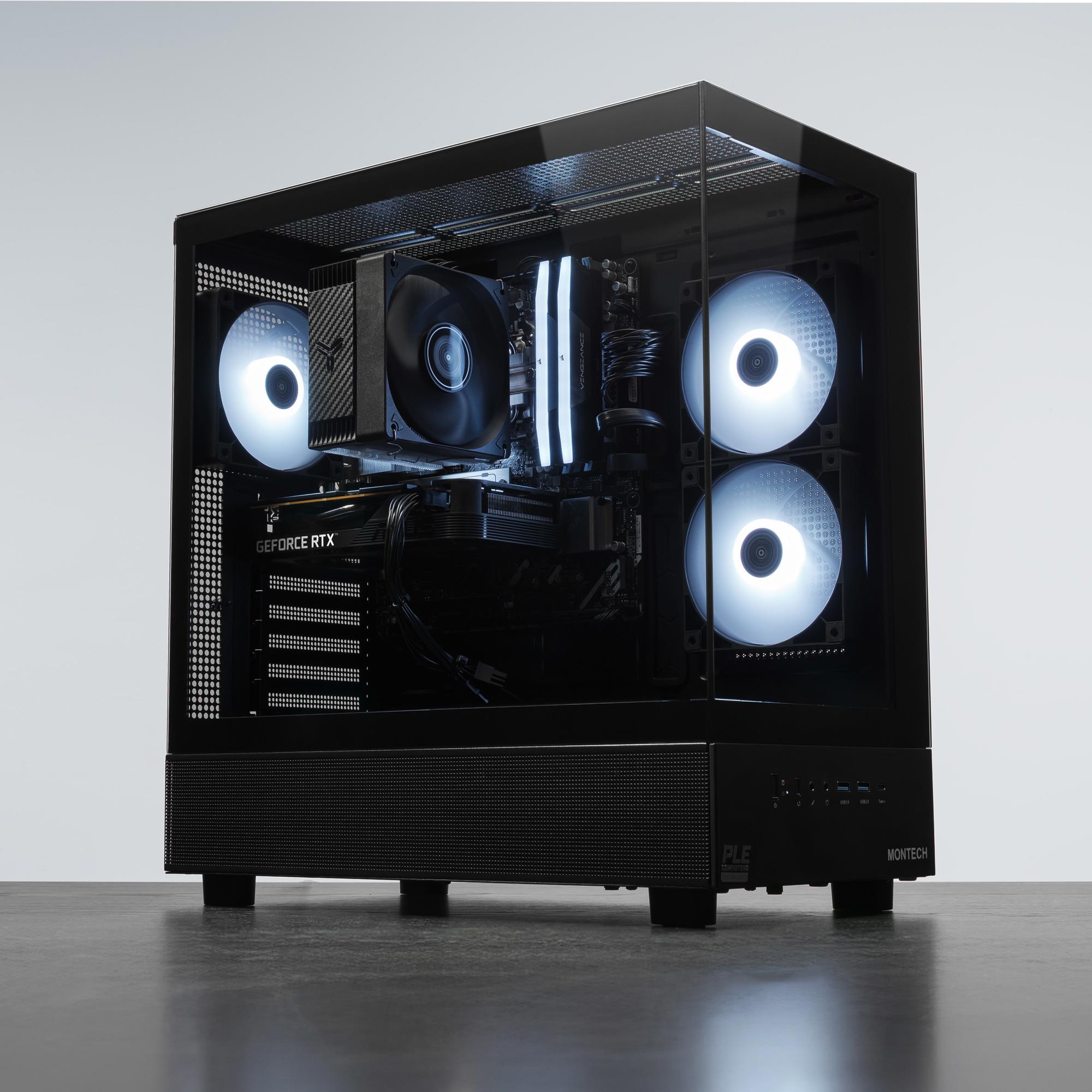 A large main feature product image of EX-DEMO PLE Stealth RTX 5050 Prebuilt Ready To Go Gaming PC
