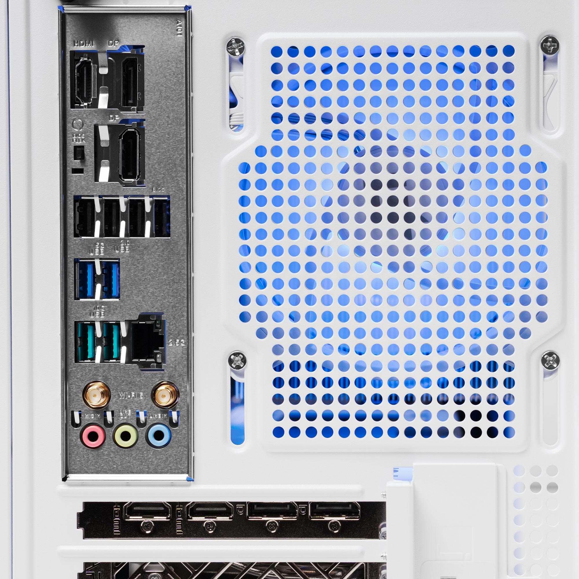 A large main feature product image of EX-DEMO PLE Polar RX 9070 XT Prebuilt Ready To Go Gaming PC
