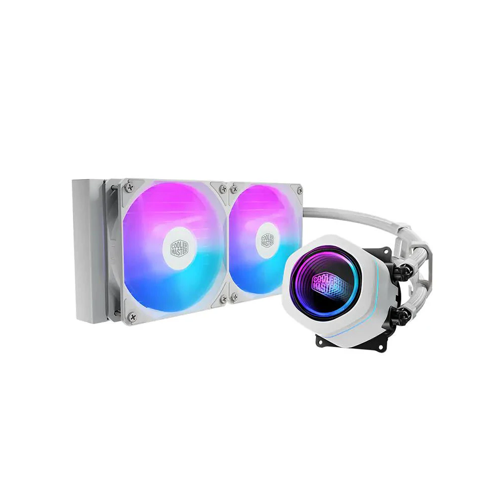 A large main feature product image of Cooler Master MasterLiquid Core Nex 240 White
