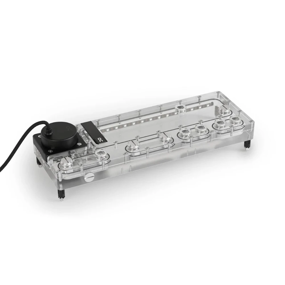 A large main feature product image of Alphacool Core Distro Plate 360 Right V2 w/ Pump