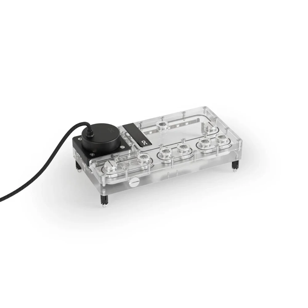 A large main feature product image of Alphacool Core Distro Plate 240 Right V2 w/ Pump