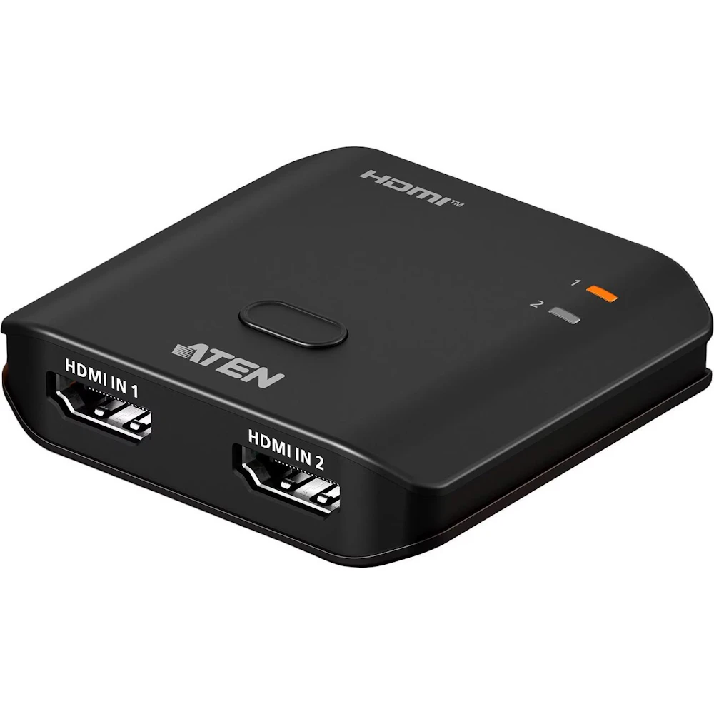 A large main feature product image of ATEN Essential 2 Port 8K HDMI Switch