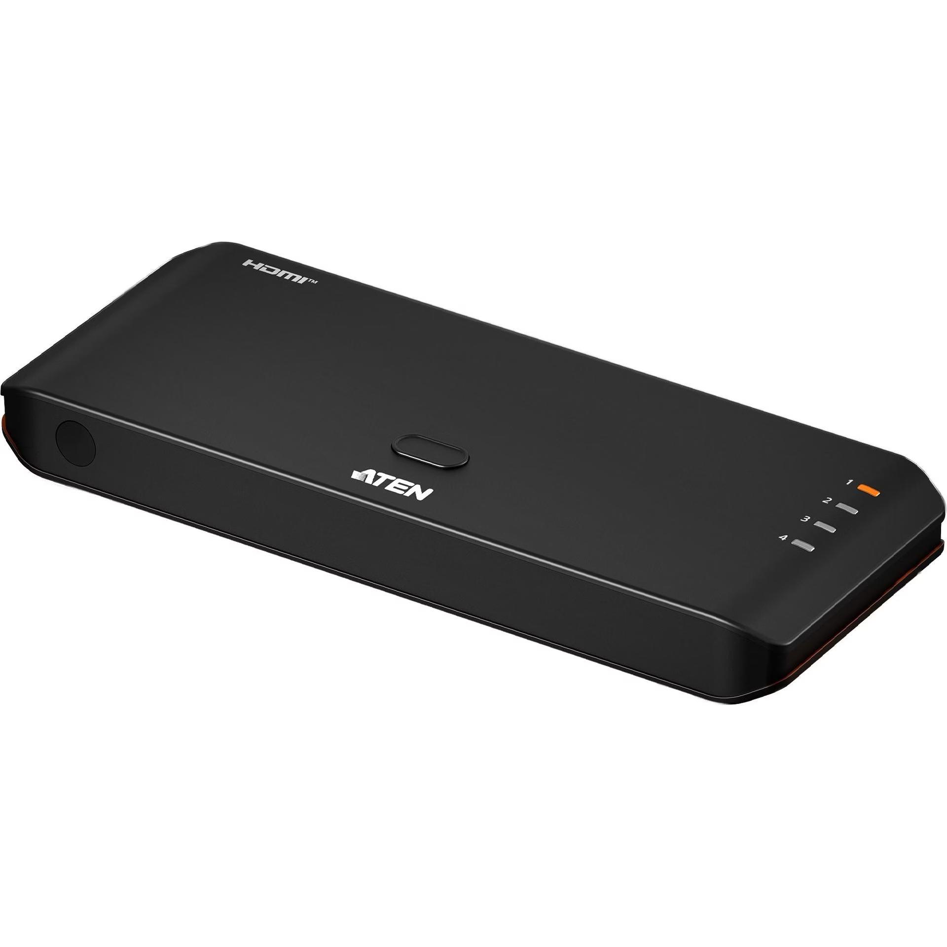 A large main feature product image of ATEN Essential 4-Port True 4K HDMI Switch