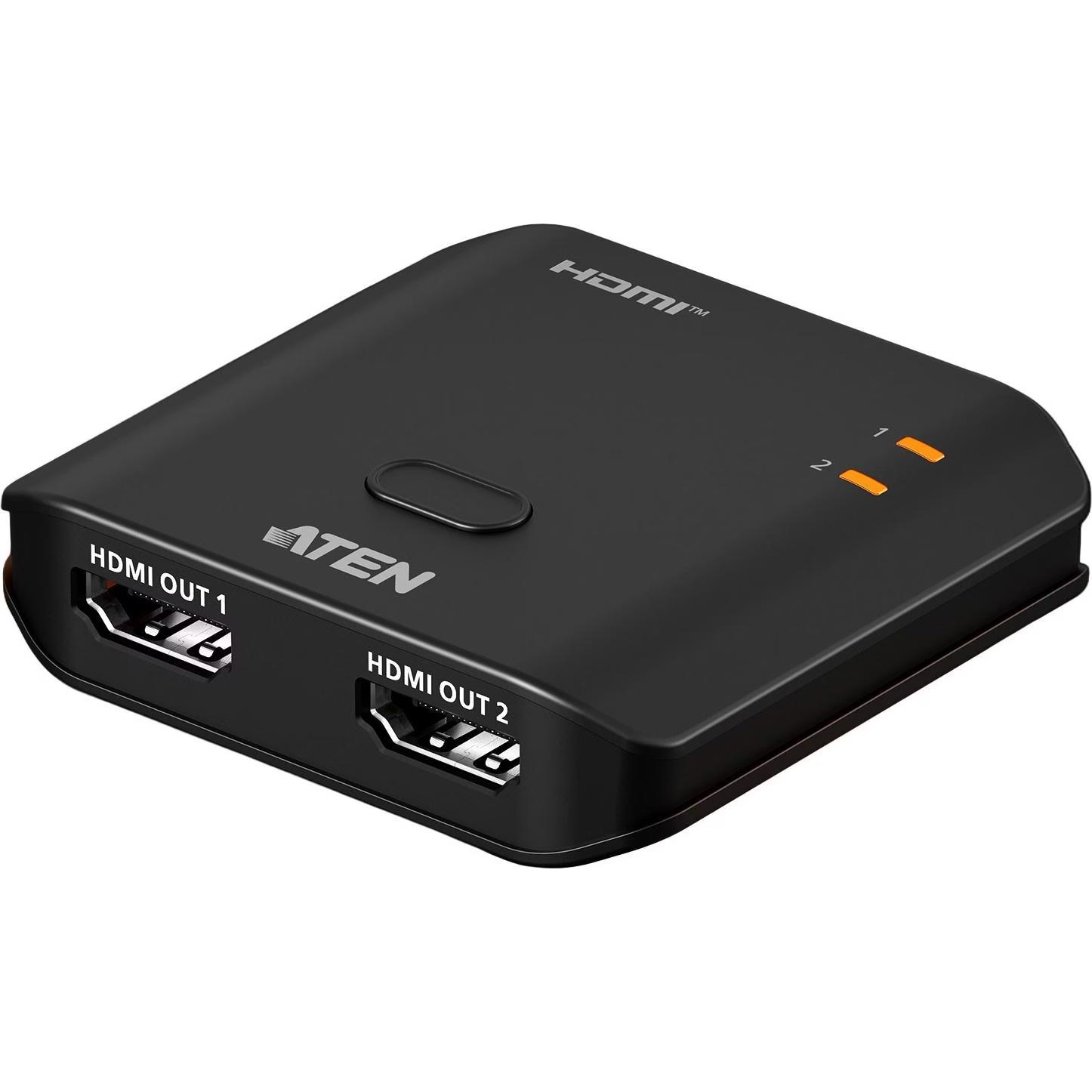 A large main feature product image of ATEN Essential 2 Port 8K HDMI Splitter