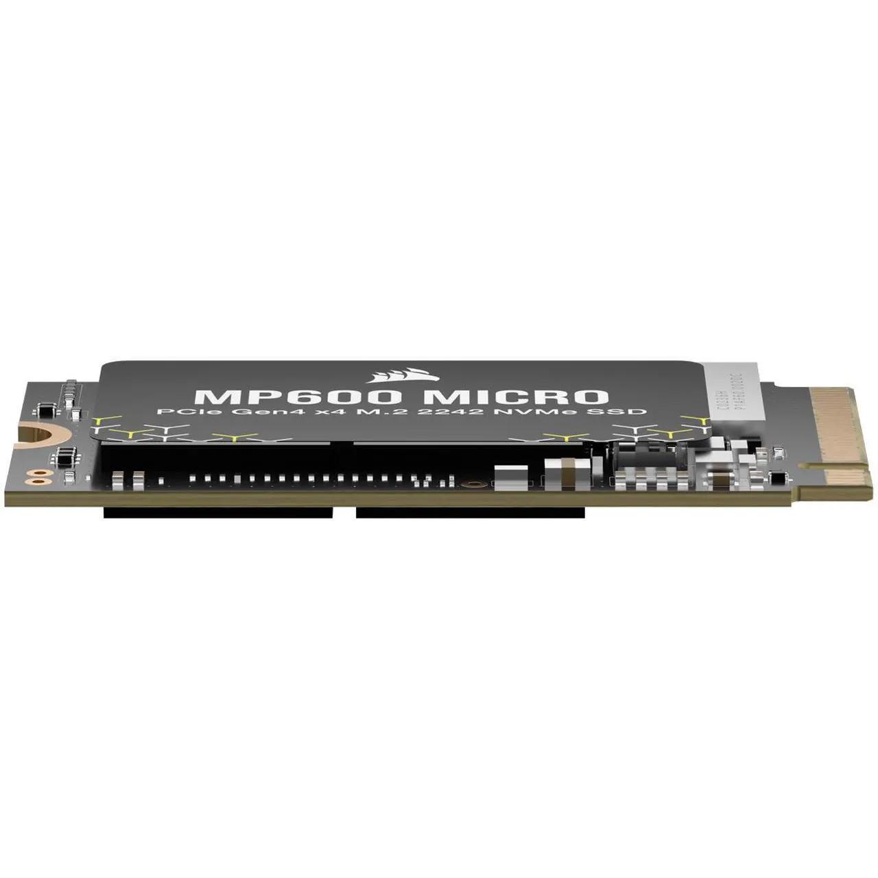 A large main feature product image of EX-DEMO Corsair MP600 Micro PCIe Gen4 NVMe M.2 2242 SSD - 1TB
