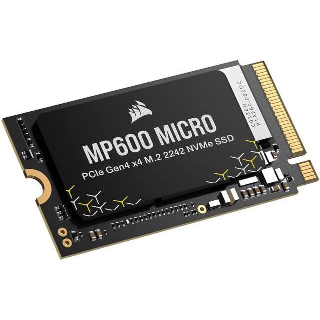 A large main feature product image of EX-DEMO Corsair MP600 Micro PCIe Gen4 NVMe M.2 2242 SSD - 1TB
