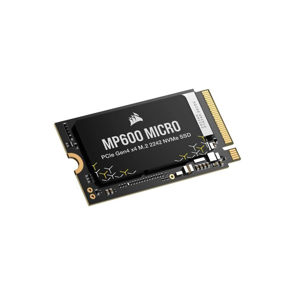 A large main feature product image of EX-DEMO Corsair MP600 Micro PCIe Gen4 NVMe M.2 2242 SSD - 1TB
