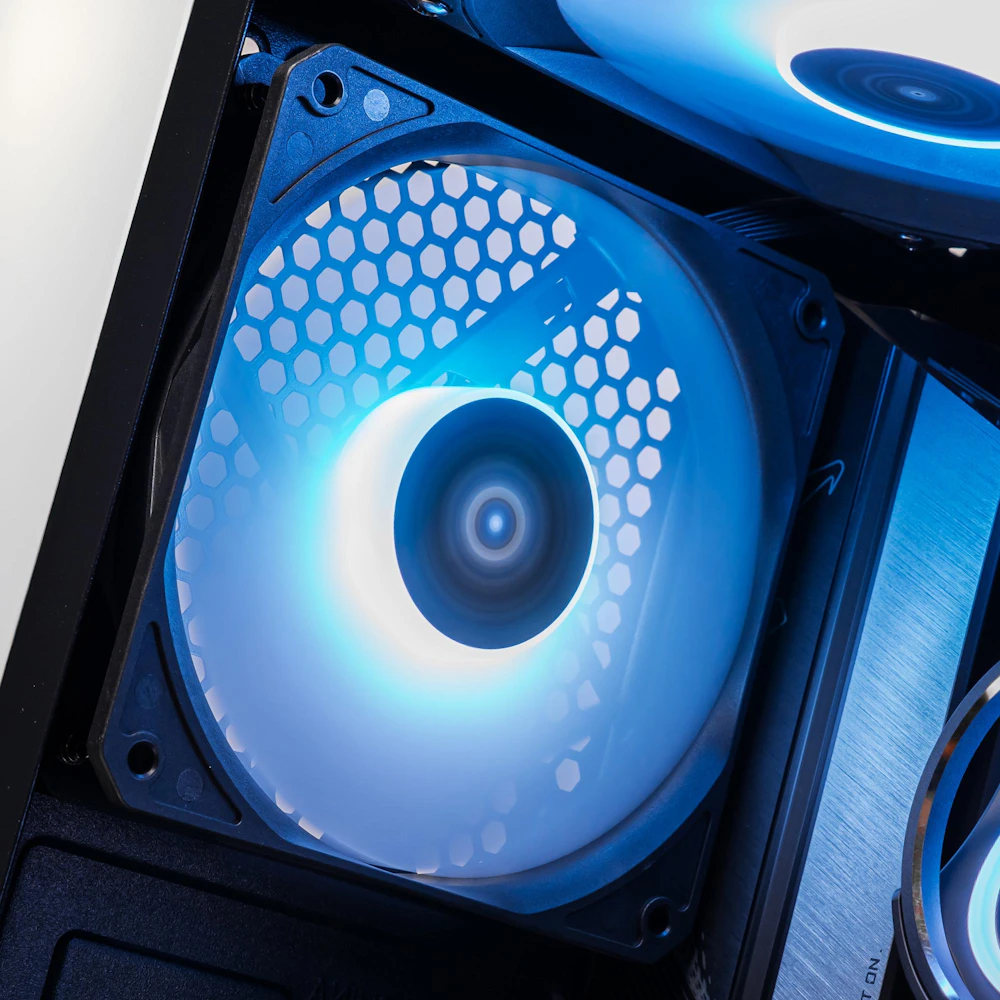 A large main feature product image of EX-DEMO PLE Skeleton RTX 5070 Ti Prebuilt Ready To Go Gaming PC