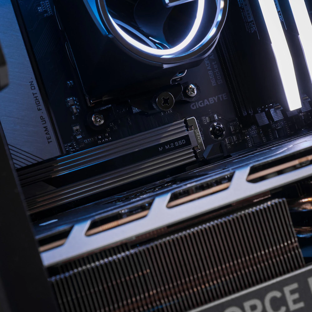 A large main feature product image of EX-DEMO PLE Skeleton RTX 5070 Ti Prebuilt Ready To Go Gaming PC