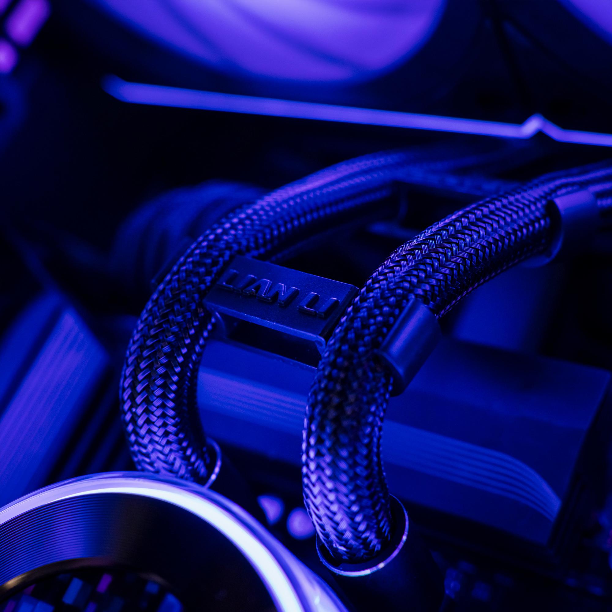 A large main feature product image of PLE Infinite RTX 5090 Prebuilt Ready To Go Gaming PC