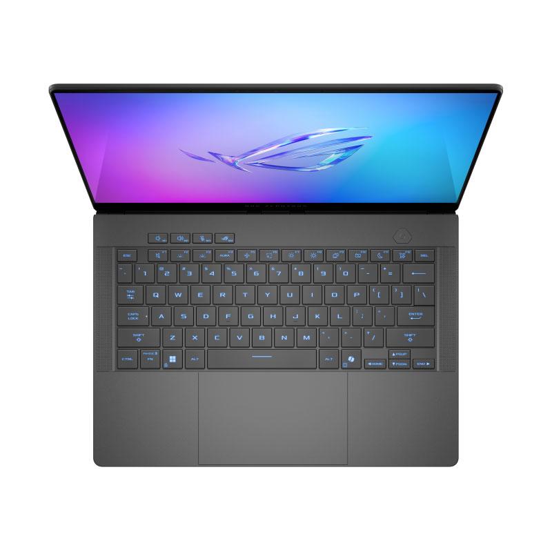 A large main feature product image of ASUS ROG Zephyrus G14 (GA403) - 14" 3K 120Hz OLED, Ryzen AI 9 HX 370, RTX 5060, 32GB/2TB - Win 11 Gaming Notebook
