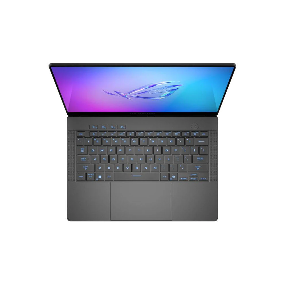 A large main feature product image of ASUS ROG Zephyrus G14 (GA403) - 14" 3K 120Hz OLED, Ryzen AI 9 HX 370, RTX 5060, 32GB/2TB - Win 11 Gaming Notebook
