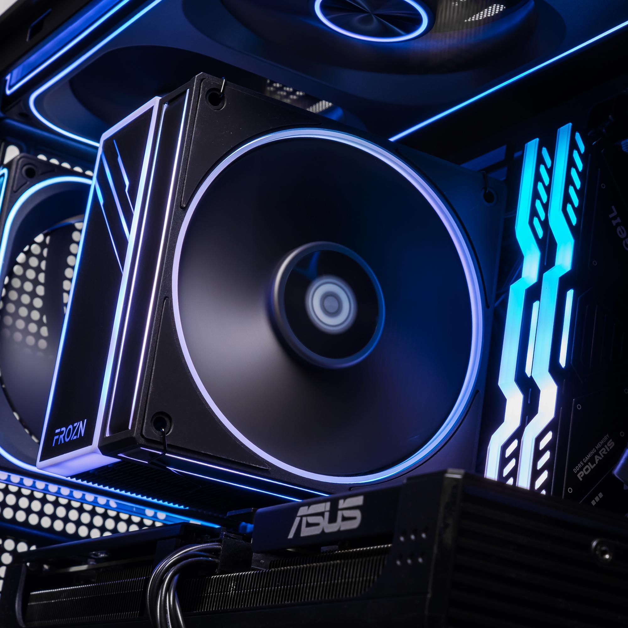 A large main feature product image of EX-DEMO PLE Carbon RX 9060 XT Prebuilt Ready To Go Gaming PC