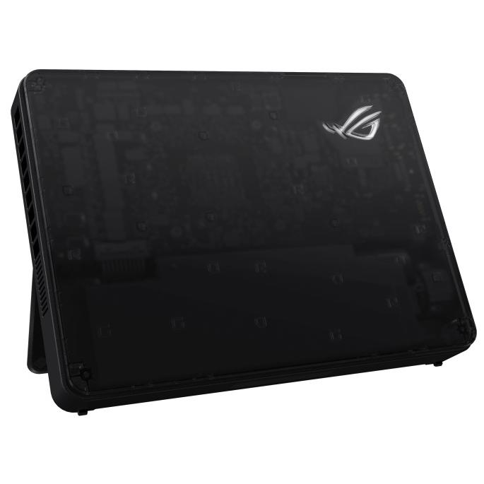 A large main feature product image of EX-DEMO ASUS ROG Flow XG Mobile RTX 5090 External GPU & Dock