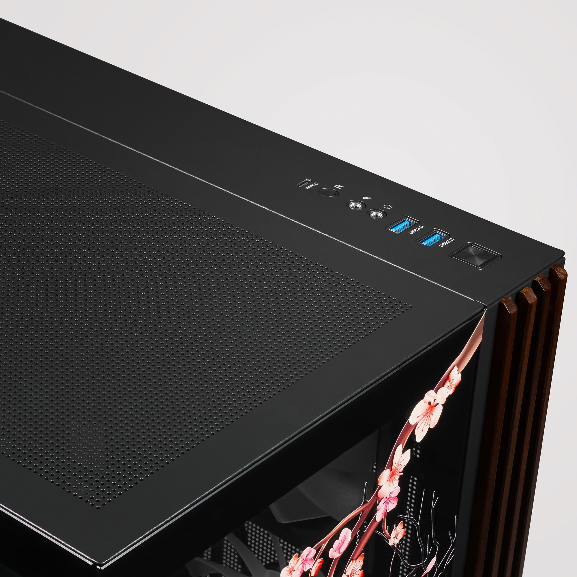 A large main feature product image of Thermaltake View 380 WS ARGB - Mid Tower Case Wood Edition (Black) (Racing Japan UV Print) 