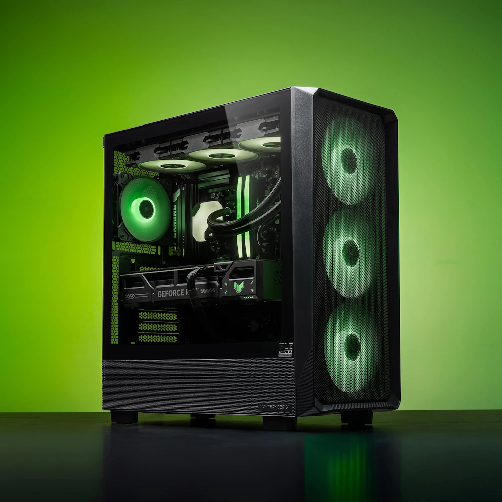 A large main feature product image of EX-DEMO PLE Ranger RTX 5070 Ti Prebuilt Ready To Go Gaming PC