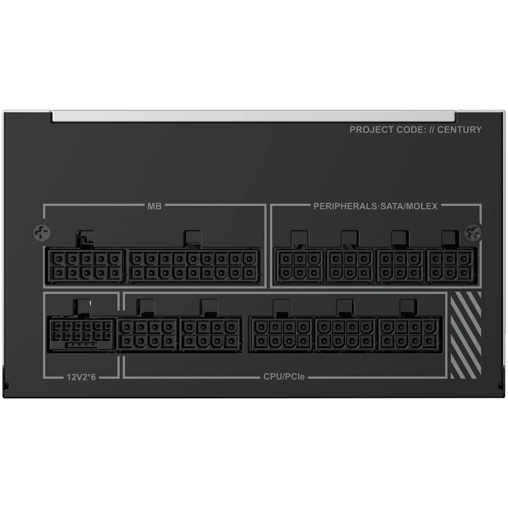 A large main feature product image of EX-DEMO Montech CENTURY II 1050W Gold ATX 3.1 PCIe 5.1 Modular PSU