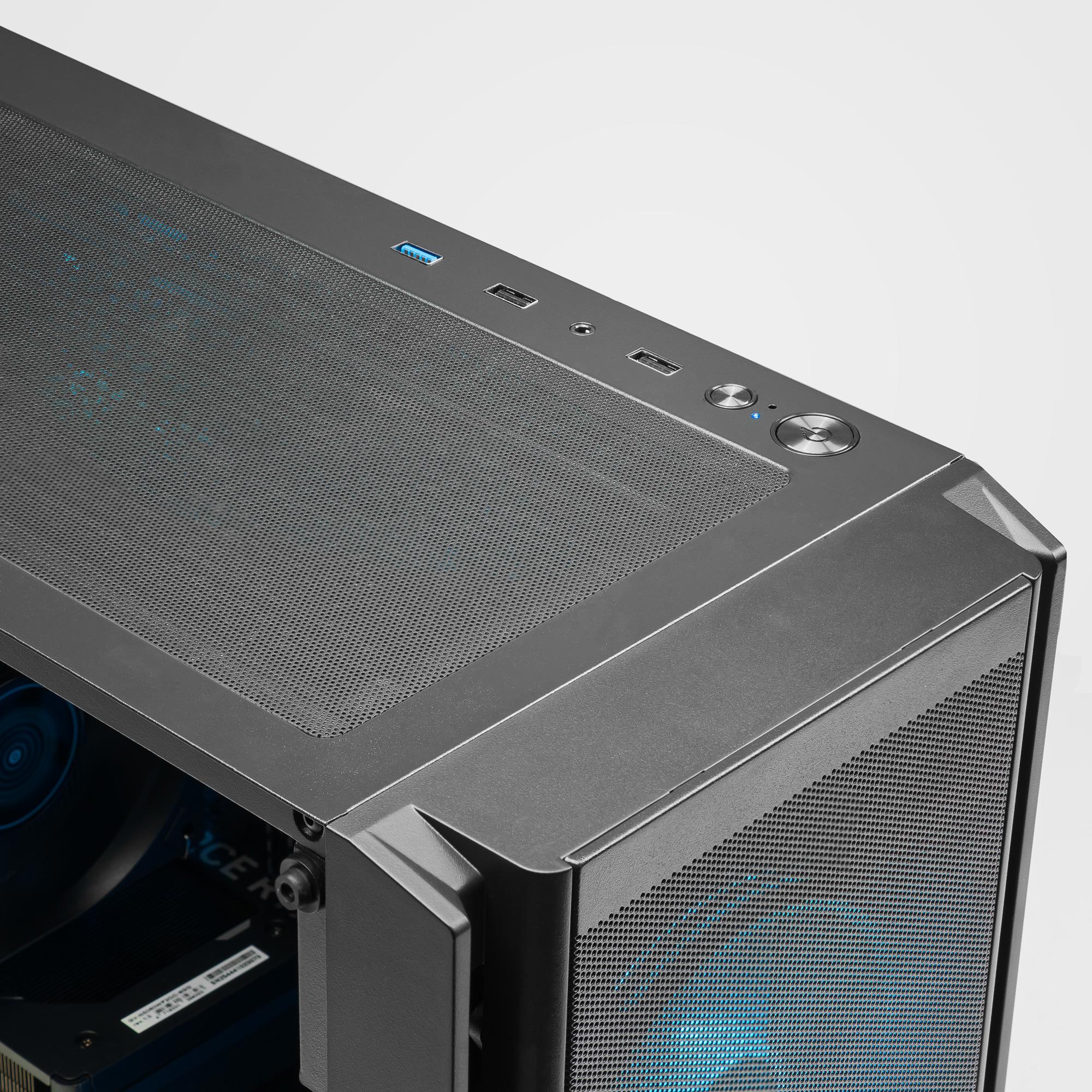 A large main feature product image of PLE Mist RTX 5060 Prebuilt Ready To Go Gaming PC