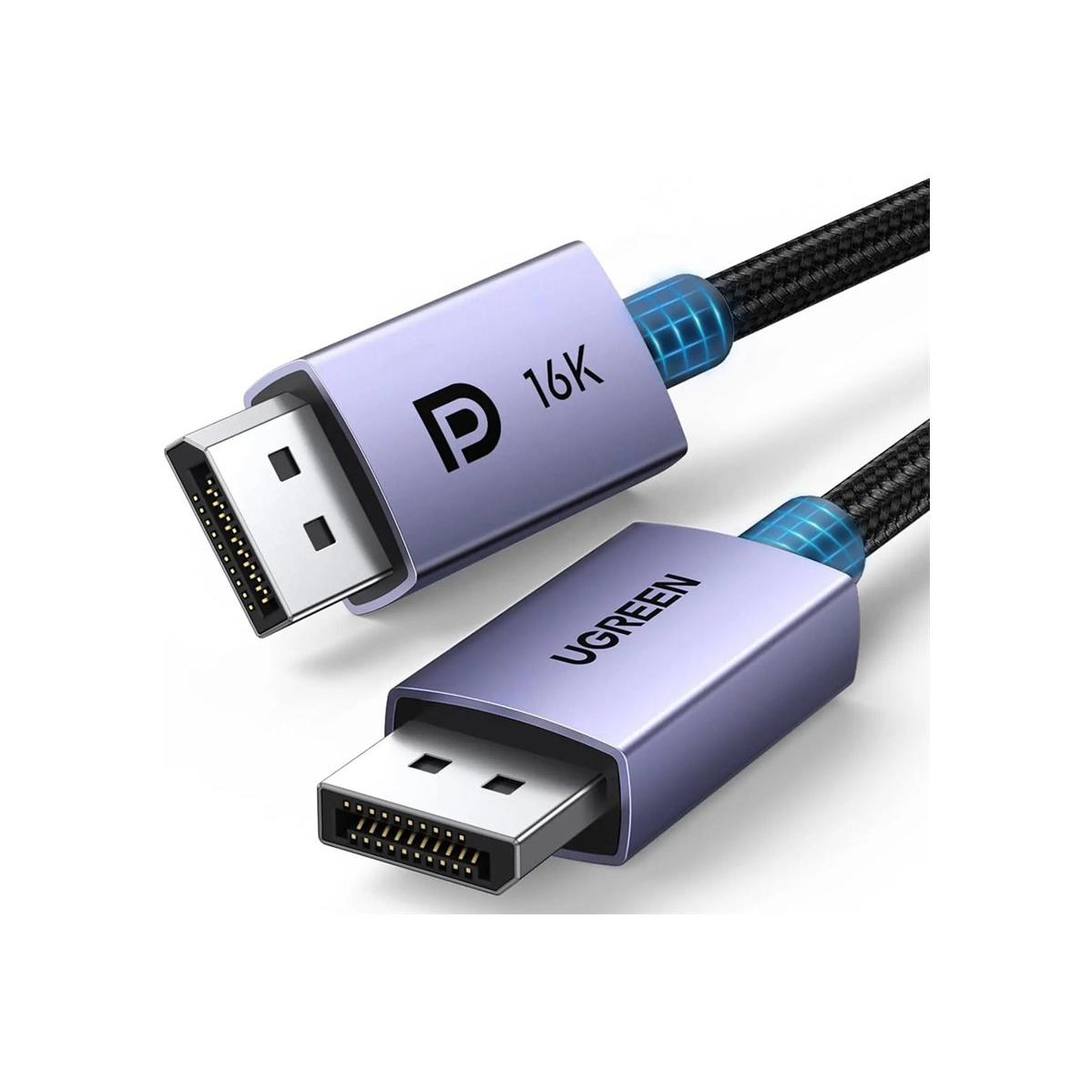 A large main feature product image of UGREEN 16K Displayport 2.1 Cable (1m)