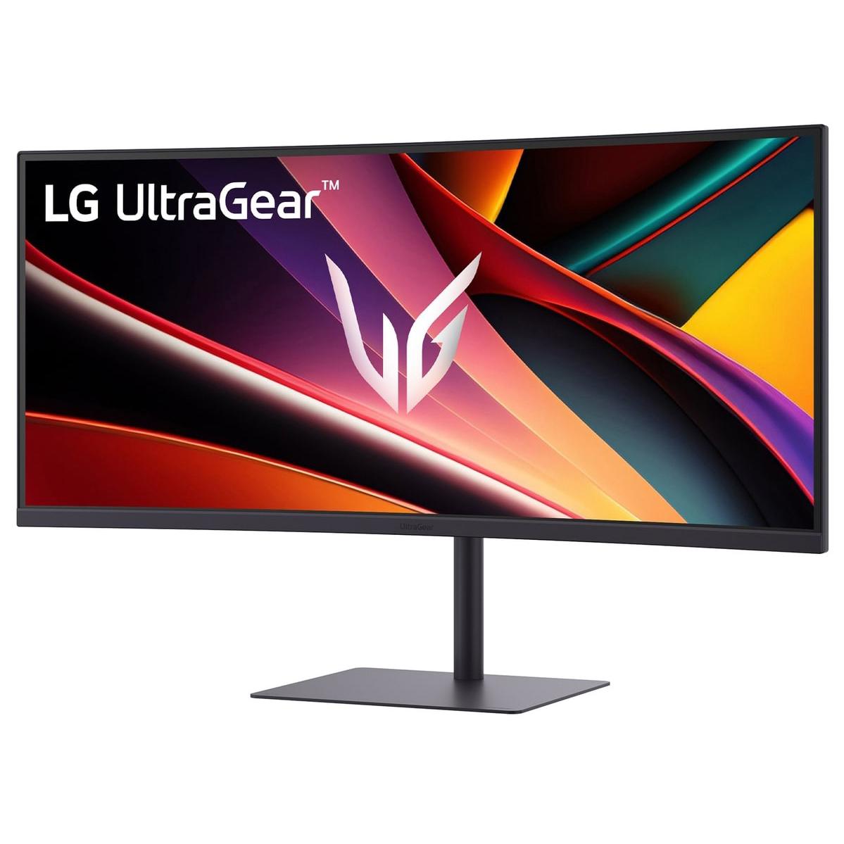 A large main feature product image of EX-DEMO LG UltraGear G6 34G630A-B - 34" Curved 1440p Ultrawide 240Hz 1ms Gaming Monitor