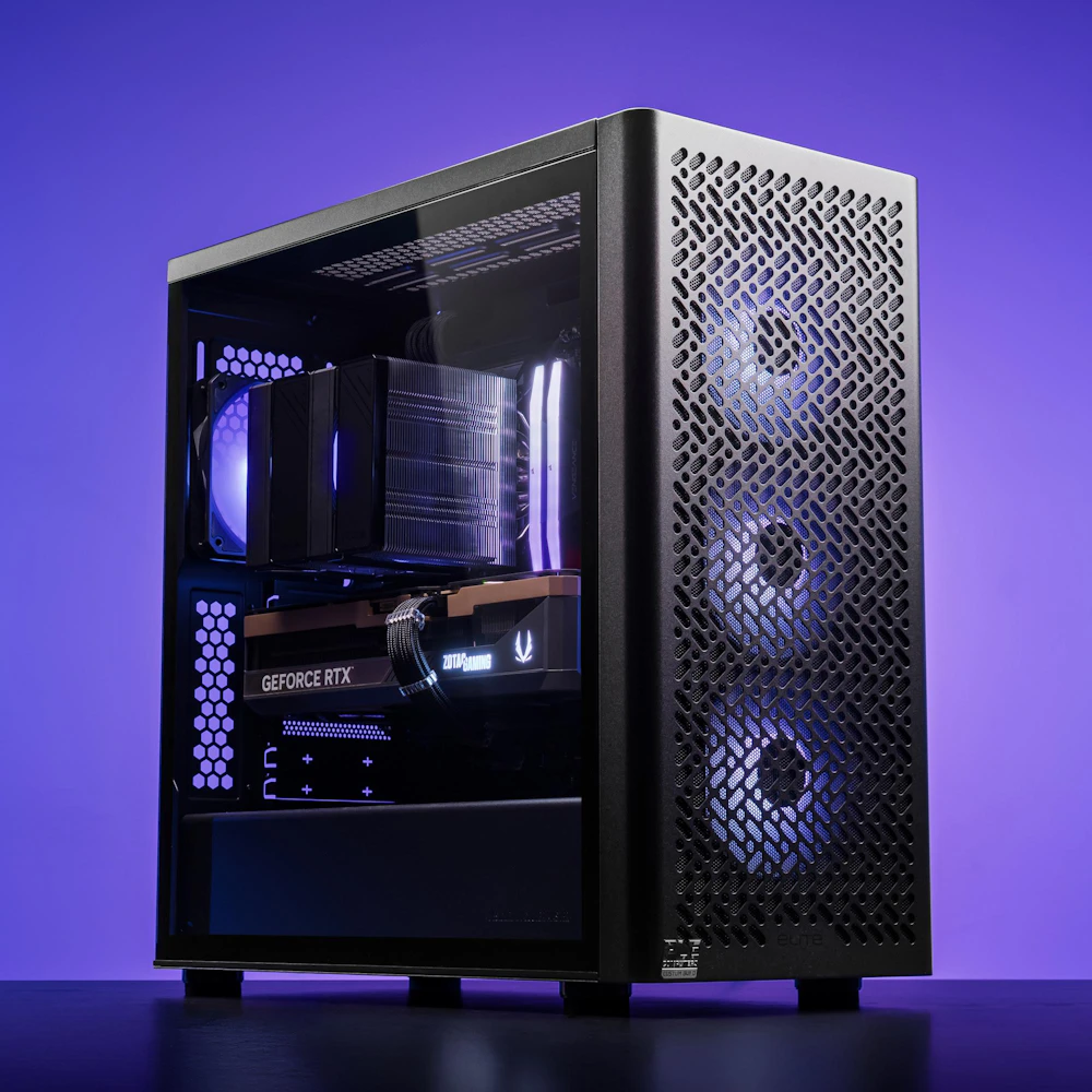 A large main feature product image of EX-DEMO PLE Quantum 5090 Prebuilt Ready To Go Gaming PC